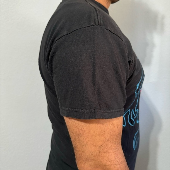 Vtg Looney Tunes Tasmanian Devil Men Black Crew Neck T-Shirt Size L 100% Cotton - Picture 7 of 11